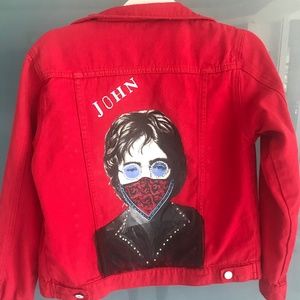 Jean jacket-Hand painted, Studded, Rhinestones-m